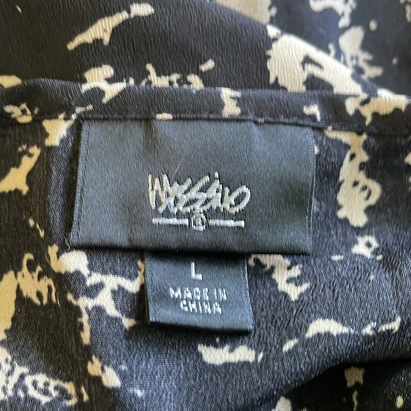 Mossimo Black Abstract Cut-Out Neck Line Lightweight Elastic Waist Pockets Dres - Picture 10 of 11